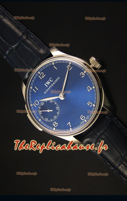 Montre Suisse Miroir à Cadran Bleu 1:1 IWC Remontage Manuel Portufais Ref# IW5242