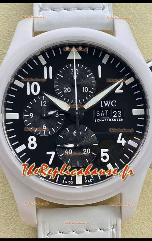 IWC Pilot's Chronograph Top Gun Céramique IW389105 Réplique miroir 1:1 cadran noir