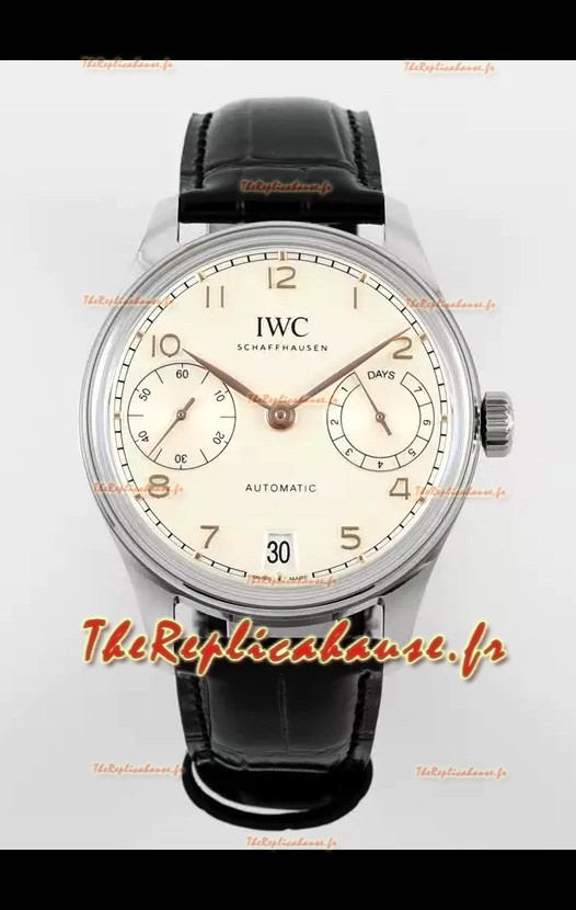 IWC Super Clone Portugieser Montre Réplique Suisse 1:1 Cadran blanc Boîtier acier Montre