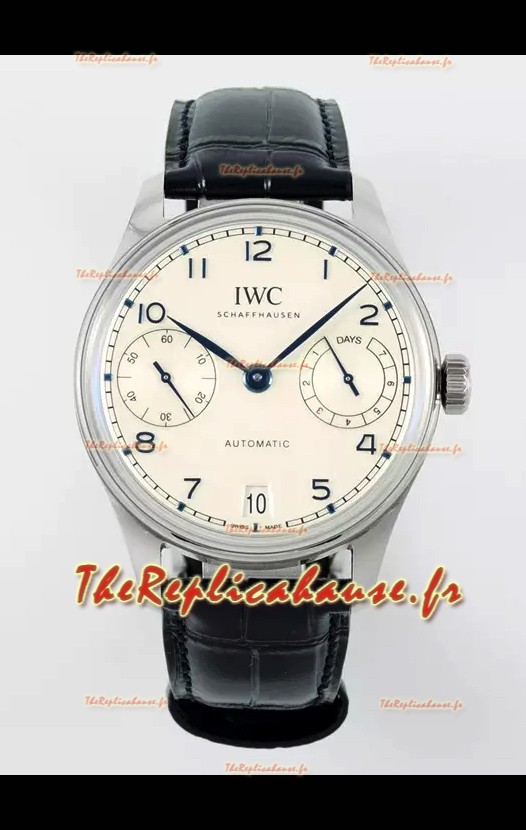 IWC Super Clone Portugieser Montre Réplique Suisse 1:1 Cadran Blanc Boîtier Acier Montre