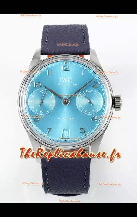 IWC Super Clone Portugieser Montre Réplique Suisse 1:1 Cadran Turquoise Boîtier Acier
