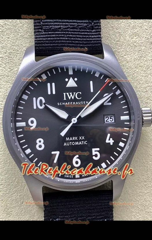 IWC Pilot's MARK XX Super Clone en titane Réplique montre suisse Cadran gris