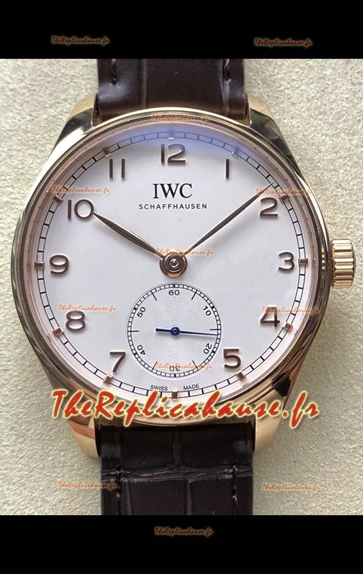 IWC Portugieser Super Clone Automatique 41 IW358306 Cadran Blanc Boîtier Or Rose