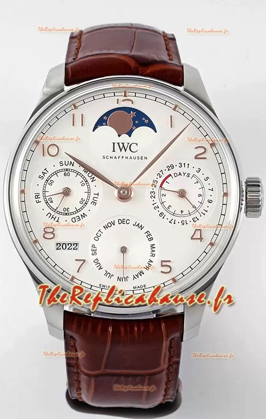 IWC Portugaise Quantième Perpétuel Acier 904L Réplique Suisse Montre REF. IW503307