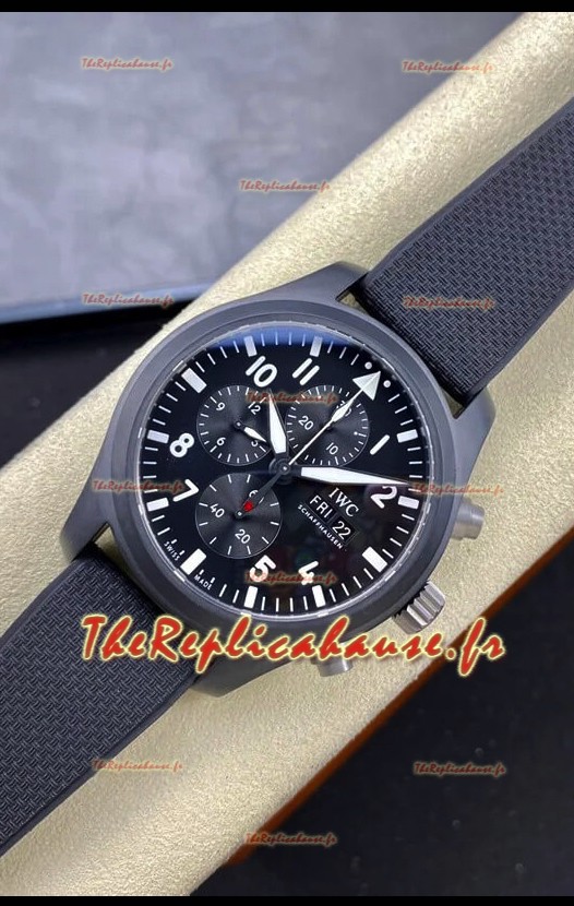 IWC Pilot's Chronograph Top Gun Ceramic IW389101 Réplique Miroir 1:1 en cadran noir