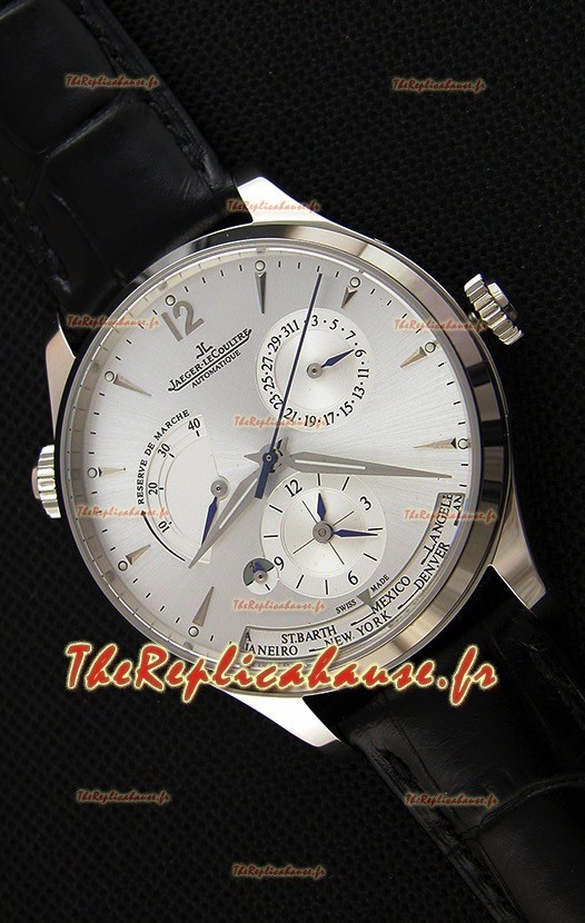 Montre Jaeger LeCoultre Master Geographic Suisse Réplique Boîtier de réserve de batterie en acier, Cadran en acier 