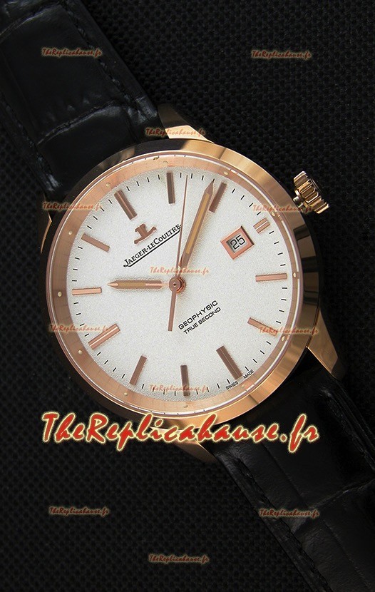 Montre Jaeger LeCoultre Geophysic True Second Suisse Couleur Rose Or , Cadran Blanc 