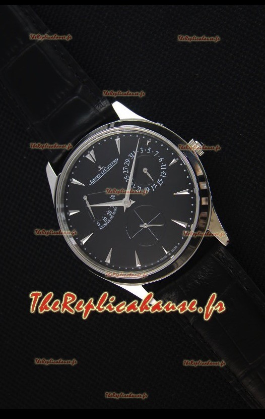 Jaeger-LeCoultre Master Ultra Thin Réserve De Marche, Cadran Noir Montre Réplique Miroir 1:1