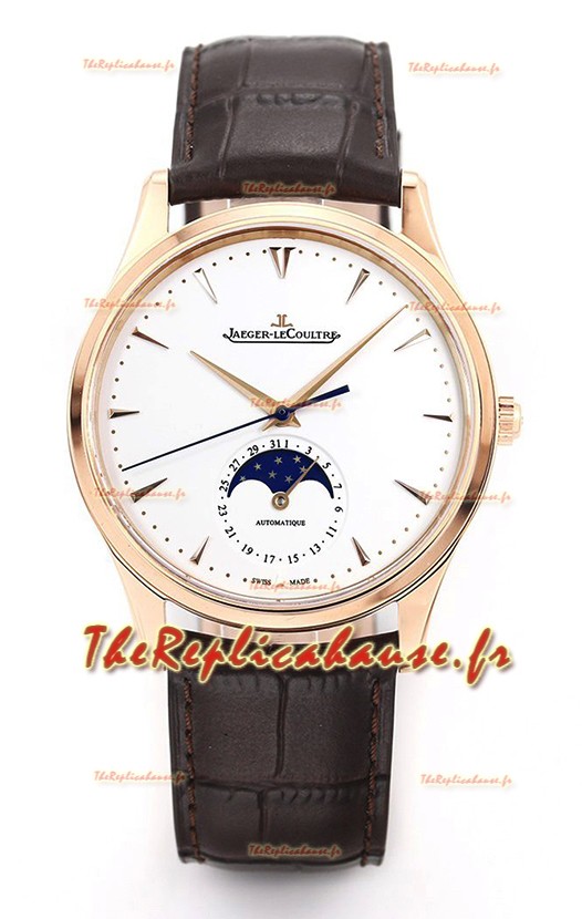 Jaeger LeCoultre Master Montre réplique ultra fine lune or rose miroir 1:1