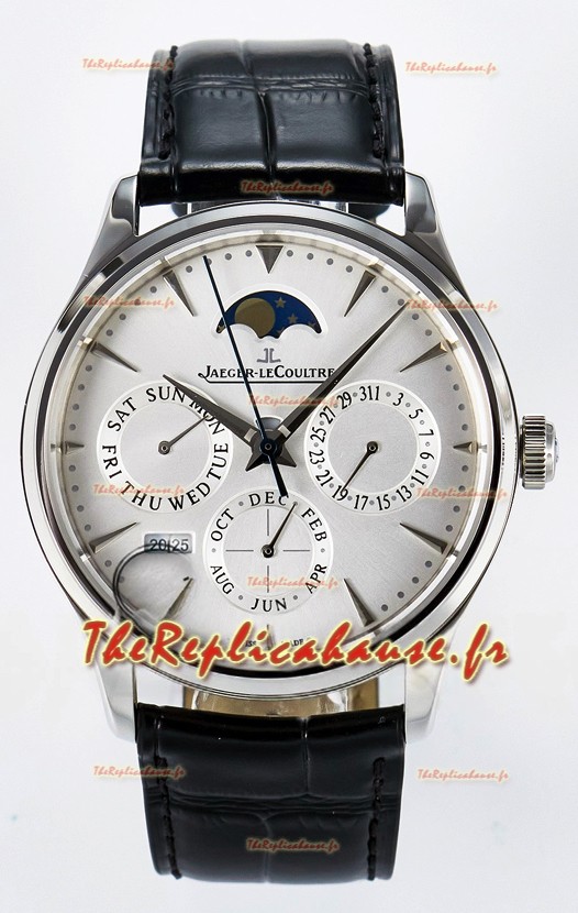 Montre Jaeger LeCoultre Super Clone Master Calendrier perpétuel Ultra-fin Cadran blanc