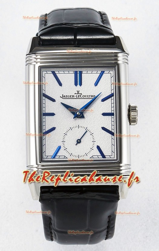 Jaeger-LeCoultre Reverso Super Clone DuoFace Bleu/Acier Blanc Réplique Montre