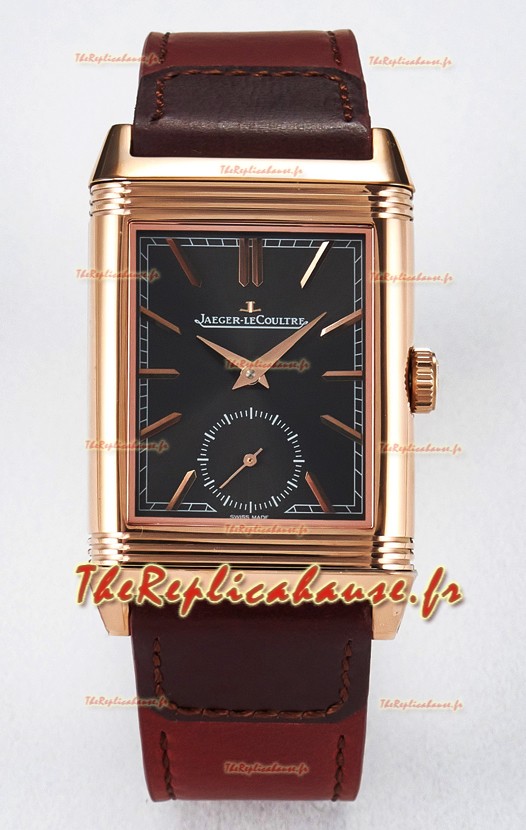 Jaeger-LeCoultre Reverso Super Clone DuoFace Vert/Or Rose Blanc Réplique Montre