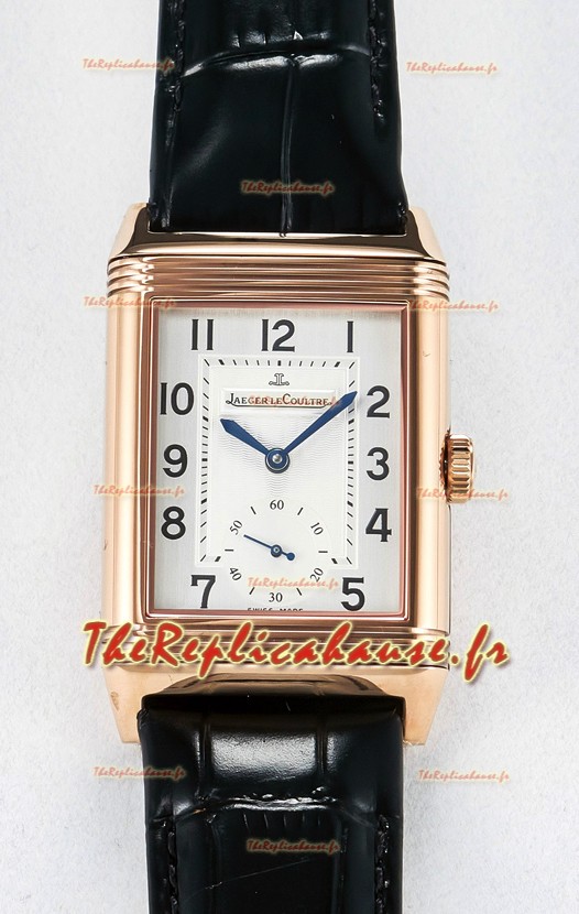 Jaeger-LeCoultre Reverso Super Clone DuoFace Or Rose Noir/Blanc Réplique Montre
