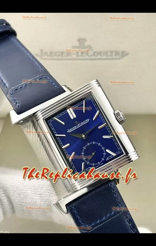 Jaeger-LeCoultre Reverso DuoFace Montre boîtier acier cadran bleu, mouvement automatique suisse