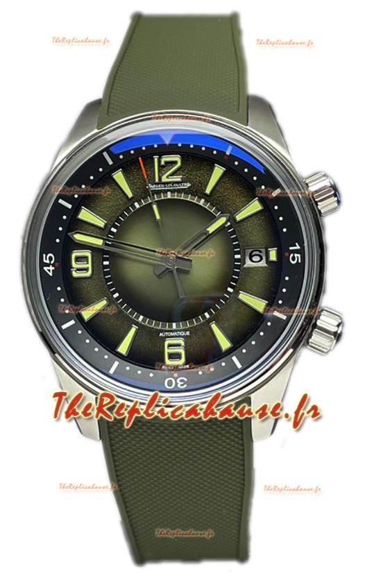 Jaeger LeCoultre Polaris Date Cadran vert Bracelet caoutchouc Montre réplique 1:1 42MM