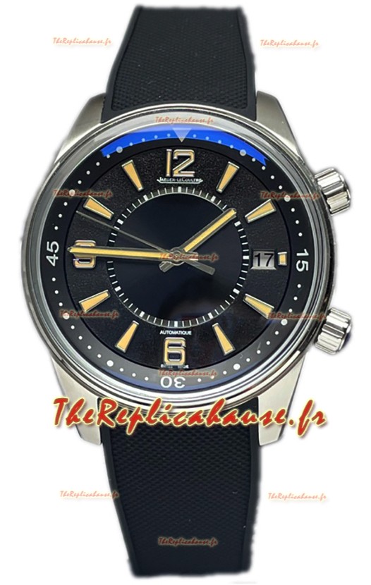 Jaeger LeCoultre Polaris Date Cadran noir Bracelet caoutchouc Montre réplique 1:1 42MM