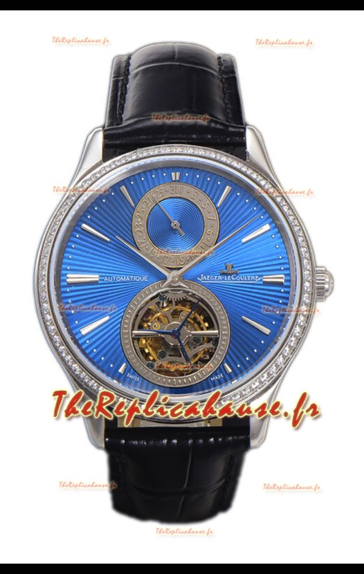 Jaeger LeCoultre Master Ultra-Thin Tourbillon Cadran bleu Boîtier acier inoxydable