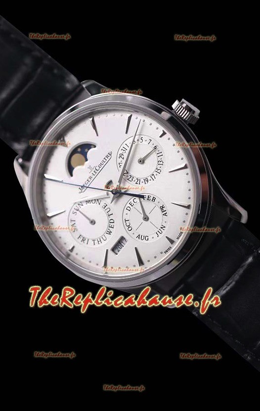 Montre Jaeger LeCoultre Master Ultra Fin Perpétuel Réplique Suisse avec cadran blanc