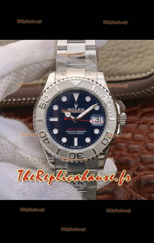 Montre Rolex Yachtmaster Cadran Bleu 1:1 Réplique Suisse Montre 37MM dans un boîtier en acier 904L
