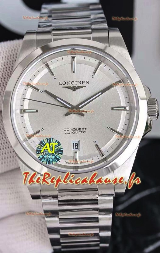 Montre Longines Conquest Automatic à cadran en acier et boîtier en acier