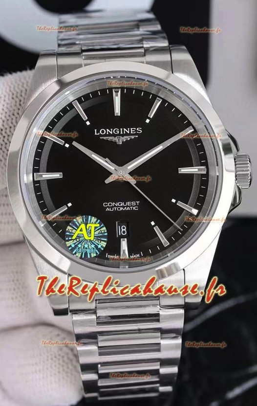 Montre Longines Conquest Automatic à cadran noir et boîtier acier
