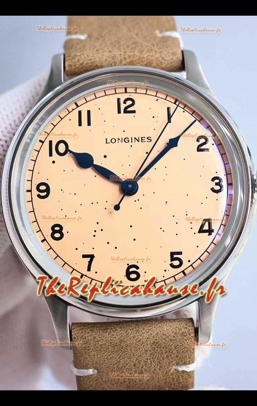 Montre Longines Heritage Military en acier inoxydable avec mouvement automatique suisse 