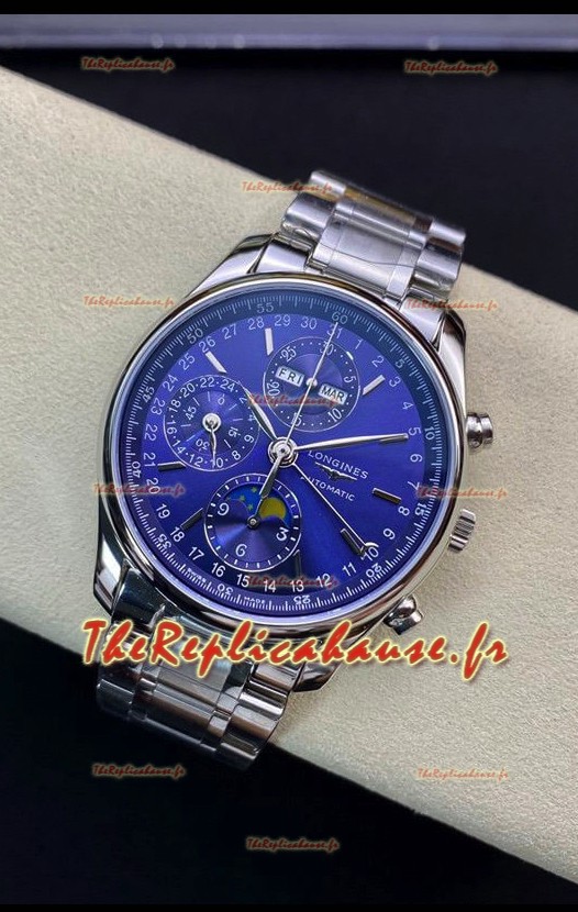 Longines Master Collection REF L2.673.4.92.6 - Réplique Suisse - Cadran bleu - Bracelet acier
