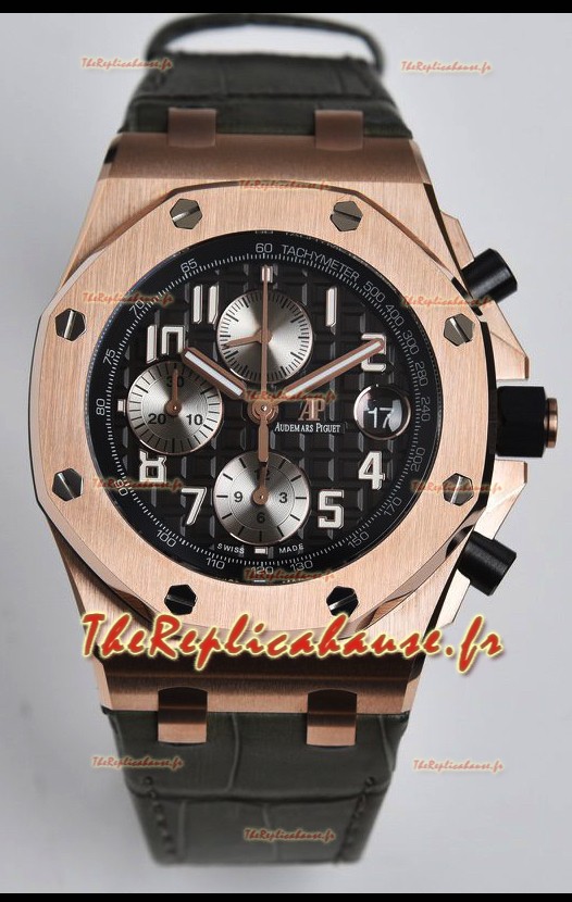 Audemars Piguet Royal Oak Offshore Chronographe Cadran Noir Miroir 1:1 Réplique Montres - Acier 904L 