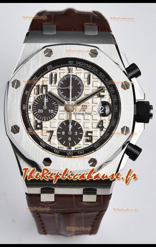 Audemars Piguet Royal Oak Offshore Cadran Blanc Chronographe Miroir 1:1 Réplique Montres - 904L Acier