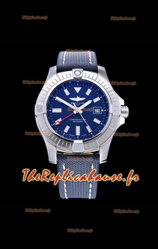 Breitling Avenger 43 Automatic Blue Dial Bracelet Militaire 1:1 Miroir Réplique Suisse 