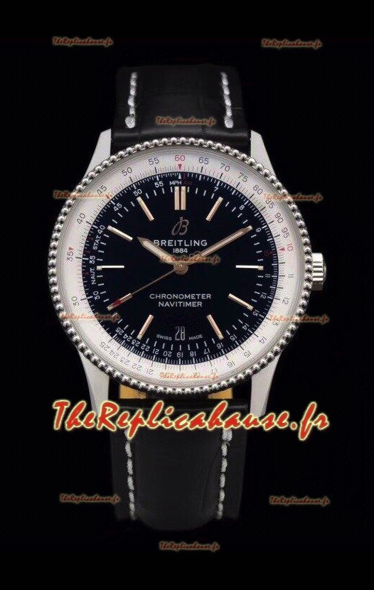 Breitling Navitimer 1 Automatique Réplique Suisse Cadran Noir - Bracelet Cuir