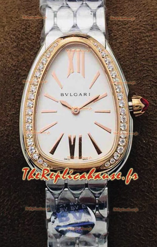 Bvlgari Montre Serpenti Seduttori Edition en Acier Inoxydable - Lunette Or Rose Réplique Miroir 1:1