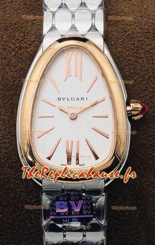 Bvlgari Montre Serpenti Seduttori Edition en Acier - Lunette Or Rose - Réplique Miroir 1:1