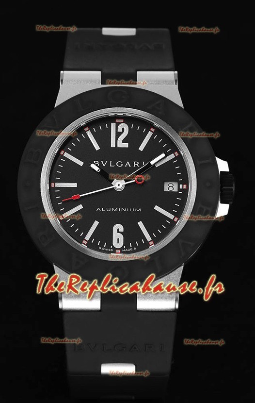 Bvlgari Aluminum 1:1 Miroir Réplique de Montre Suisse à cadran noir 