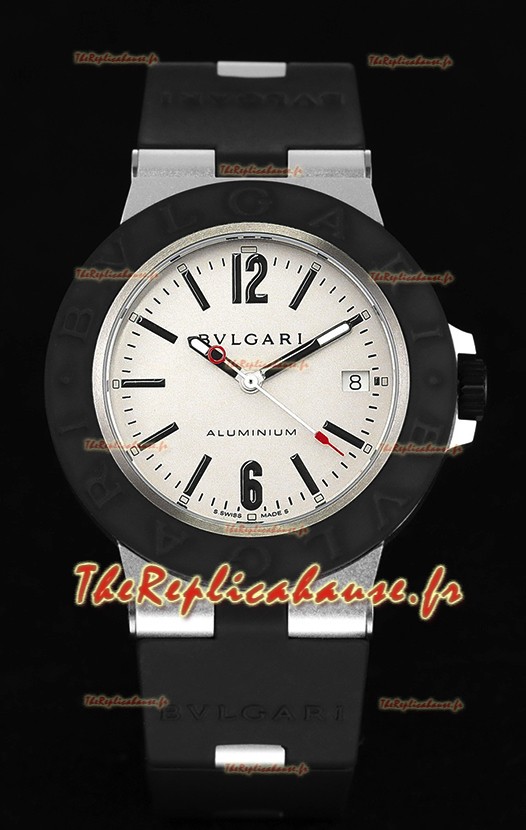 Bvlgari Réplique de Montre Aluminium 1:1 Miroir Swisss à cadran blanc 