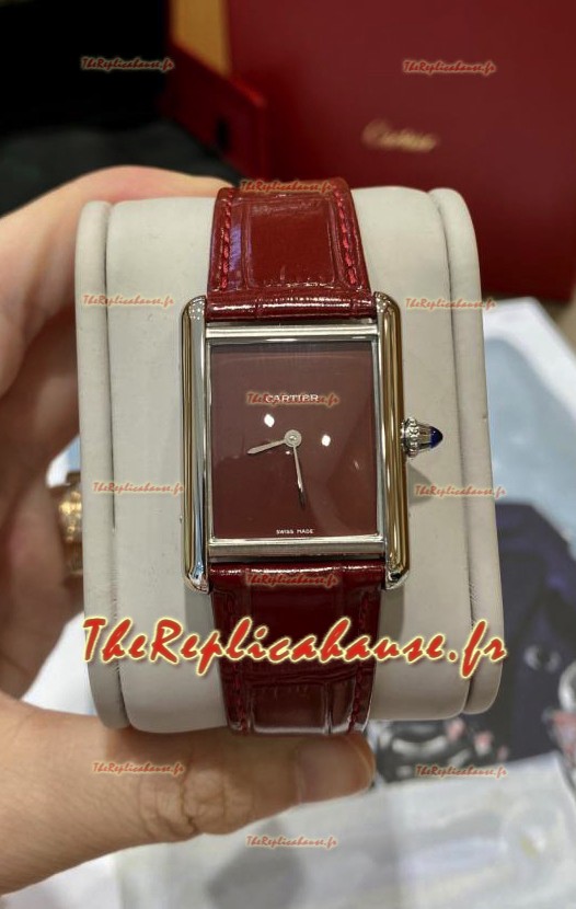 Montre Must De Cartier Tank Edition en boîtier acier inoxydable 904L, cadran marron