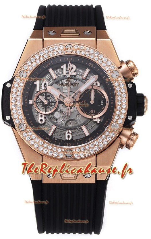 Hublot Big Bang Unico Or Rose Diamants Lunette Edition Miroir 1:1 Réplique Suisse