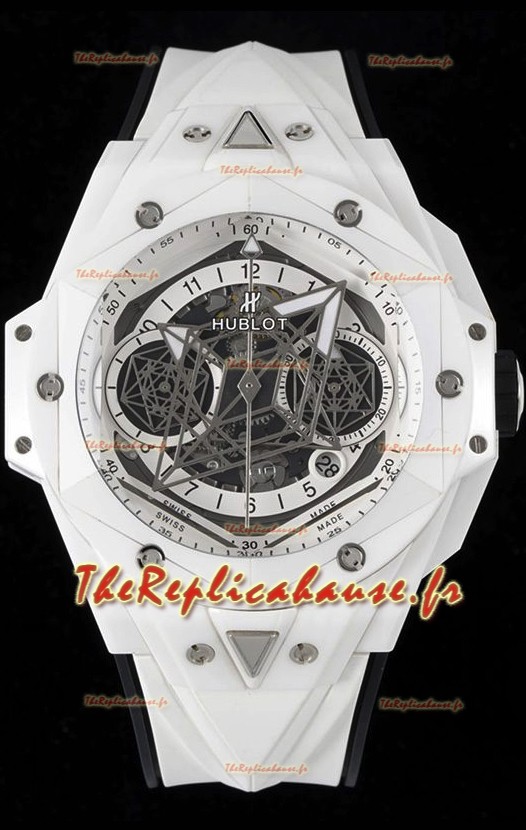 Hublot Big Bang UNICO Sang Bleu II Céramique Blanche 1:1 Miroir Qualité Réplique Suisse 