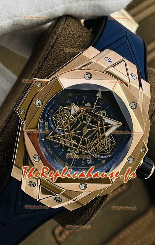 Hublot Big Bang UNICO Sang Bleu II Or Rose 1:1 Réplique Suisse Qualité Miroir 