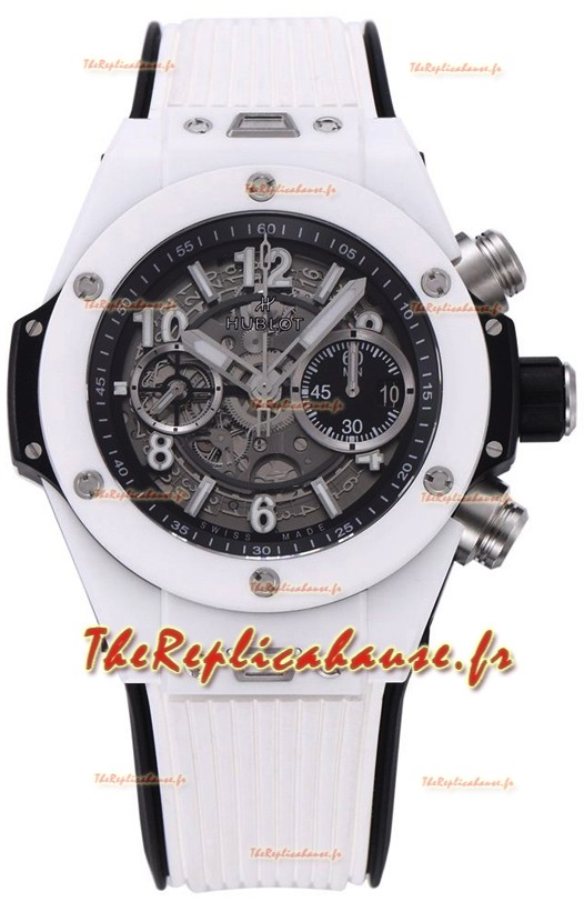 Hublot Big Bang Unico Boîtier Céramique Blanc Edition Miroir 1:1 Réplique Suisse