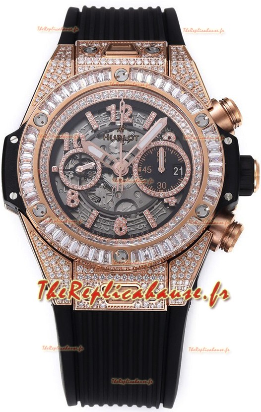 Hublot Big Bang Unico Or Rose Diamants Boîtier Edition Miroir 1:1 Réplique Suisse