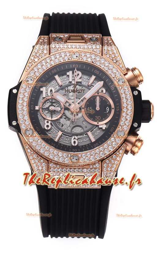 Hublot Big Bang Unico Or Rose Diamants Boîtier Edition Miroir 1:1 Réplique Suisse