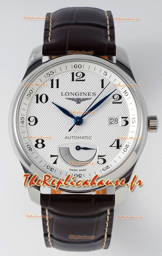 Longines Master Collection Automatic Power Reserve Cadran Blanc Réplique Suisse Courroie de Cuir