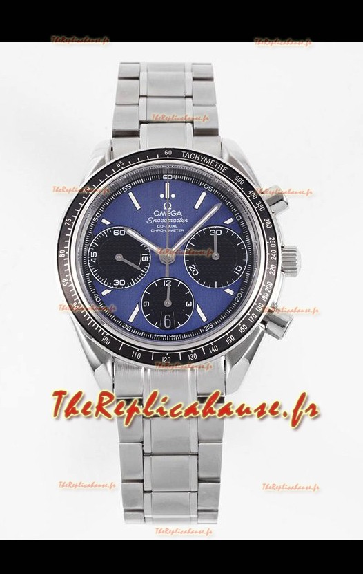 Omega Speedmaster Racing 904L Chronographe en Acier Réplique Miroir 1:1 en Cadran Bleu