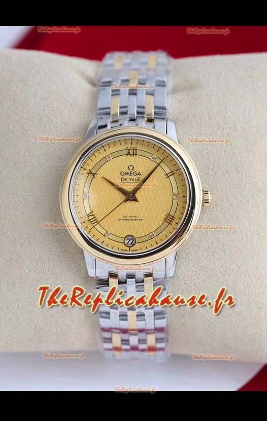 Omega De Ville - Montre automatique suisse en or jaune bicolore - cadran or - Édition De Ville