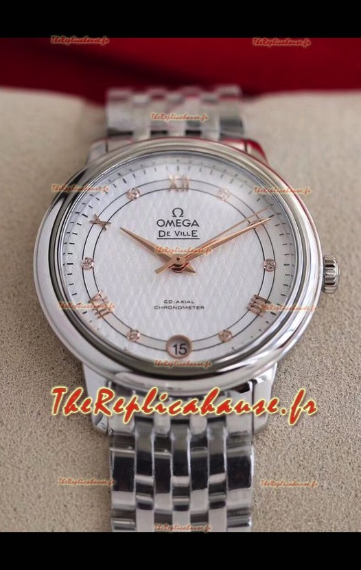 Omega De Ville - Montre automatique suisse avec boîtier en acier inoxydable et aiguilles en or rose