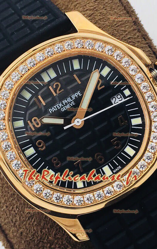 Patek Philippe Aquanaut 5067A Réplique Suisse en or jaune cadran noir - 35MM