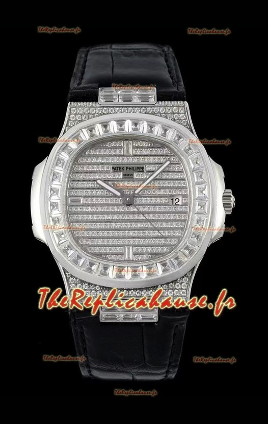 Patek Philippe Nautilus 5711/A Réplique Suisse Réplique Miroir 1:1 en Acier 904L Boîtier Diamants