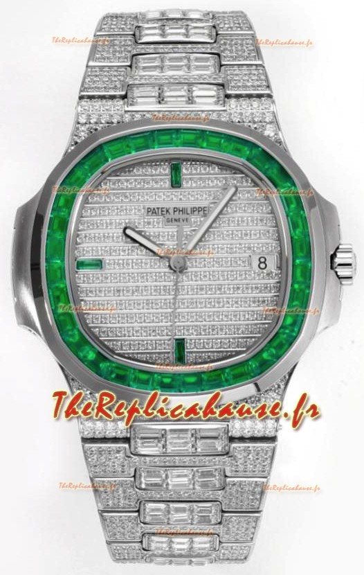 Patek Philippe Nautilus 5711/A Réplique Suisse Réplique Miroir 1:1 en Acier 904L Diamants Boîtier