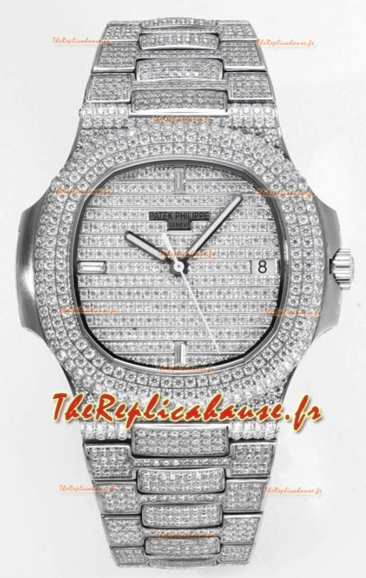 Patek Philippe Nautilus 5711/A Réplique Suisse Réplique Miroir 1:1 en Acier 904L Diamants Boîtier
